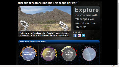 La homepage del telescopio virtuale MicroObservatory