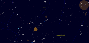 La cartina per trovare la nebulosa M16