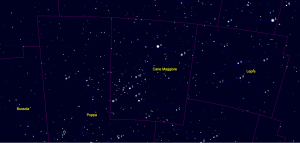 Cartina stellare della costellazione del Cane Maggiore